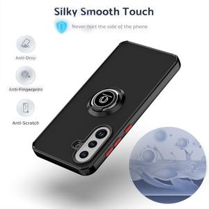 Coque de protection rigide mate en TPU et <span class=keywords><strong>PC</strong></span> avec béquille et anneau métallique pour Samsung Galaxy A16 A06 S25 Plus A17 A07 S26 Ultra A37 A57 - Product Image 4