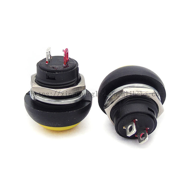PBS-33B 2Pin Mini Switch 12mm 12V 1A Waterproof Momentary Push Button Switch Since the Reset Non-locking