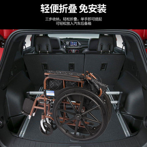 Fauteuil roulant pliable manuel léger et confortable pour personnes âgées et handicapées avec frein en U, origine Chine - Product Image 2