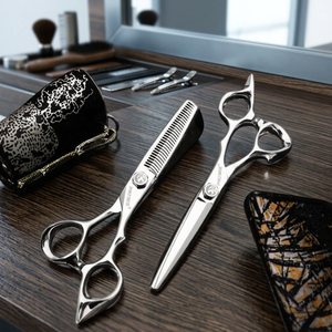 Ciseaux à cheveux professionnels en acier inoxydable VG10, ciseaux de coupe de salon, peigne détachable, manche long, outils de coiffure professionnels - Product Image 4