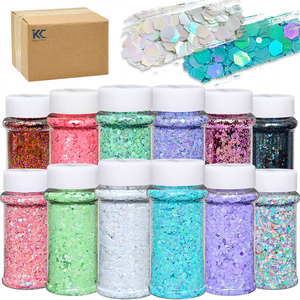 Gudang AS 12 pcs Shaker Glitter Chunky 2oz untuk Kuku, Wajah, Rambut, Tumbler, Bola Salju untuk Liburan, Tanpa Glitter Halus - Product Image 1