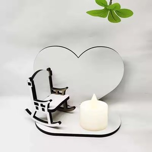 FastSub 150*117*5mm spazi di sublimazione grande cuore cornici per foto con rosa/sedia a dondolo come Base di candela per regali di memoria - Product Image 1