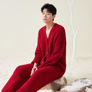 <span class=keywords><strong>Original</strong></span> de fábrica Anzhiban pijamas de lana de media Pila en trajes de dormir rojos y adecuados para Otoño e <span class=keywords><strong>Invierno</strong></span> como ropa de casa para hombres - Product Image 3