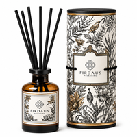 Flacon diffuseur en verre vide haut de gamme Firdaus 100ml 200ml, conteneur de diffuseur à bâtonnets de luxe, fournisseur OEM ODM
