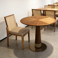 Ensemble de table et de chaises en bois pour café de restauration rapide, chaises en rotin pour restaurant, mobilier de café