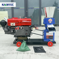 Machine à granulés d'aliments pour animaux Diesel pour la production d'aliments pour volailles et bétail à base de maïs, de céréales, de tourteaux de soja et d'alfalfa