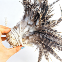 Graue Chinchilla-Sattelfedern Hahnen-Sattelhackle Fliegenbindematerial für handgemachte Fliegenköder-Accessoires Wildforellen-Streamer