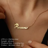 Collier en acier inoxydable EMANCO pour femme, pendentif personnalisé avec lettres, chaîne à maillons, bijoux de fête, vente en gros, dropshipping