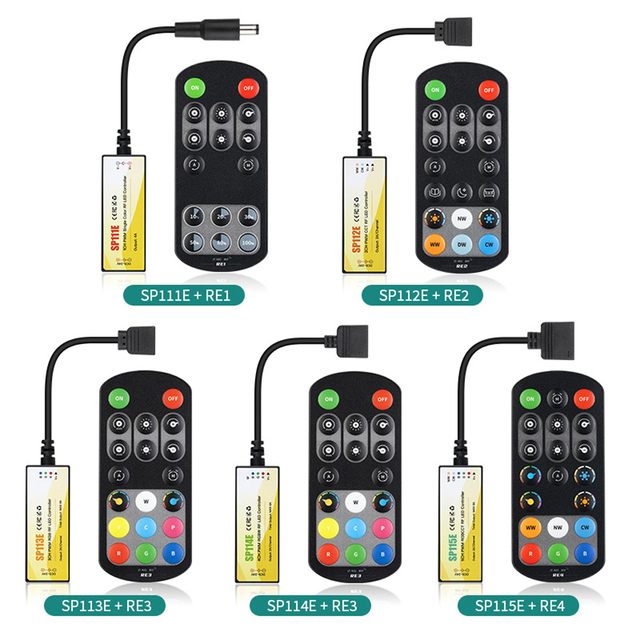 SP11XE Mini RF 2.4G RF Remote Controller SP111E SP112E SP113E SP114E SP115E PWM Single Color CCT RGB RGBW RGBCCT LED Controller