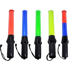 Bâton de signalisation de circulation fluorescent LED réfléchissant pour la nuit, clignotant/lumière constante, bâton d'avertissement d'évacuation d'urgence, modèle 900R - Product Image 1