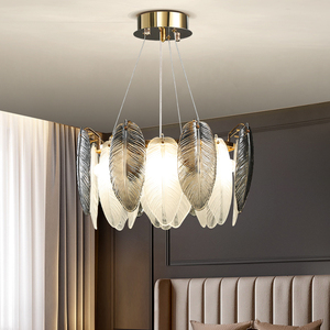 Lámpara de araña de cristal posmoderna, lámpara de lujo americana para sala de estar, lámpara cálida de plumas para dormitorio, famosa en internet. - Product Image 3