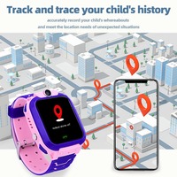 Reloj inteligente para niños Q12 resistente al agua LBS soporte de ubicación hebreo 2G tarjeta SIM escuchar Seguimiento de bebés niños niñas reloj inteligente regalo