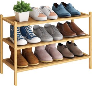 3-Tier Wooden Shoe Rack Premium Stackable Shoe Shelf Storage Organizer for Hallway Closet Living Room Entryway Slipper Organizer - Product Image 6