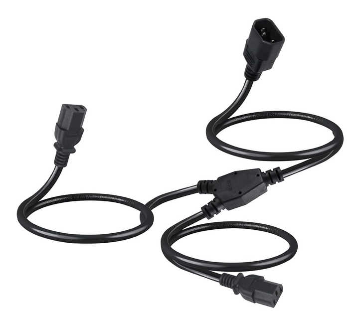 SZRMCC Câble D'alimentation Répartiteur En Y C14 Vers C13 + C7 IEC 320 C14 Mâle Vers C13 C7 Femelle Adaptateur Secteur Câble D'extension D'alimentation Pour Moniteur TV, PDU UPS Serveurs