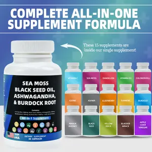 Vegan Vegetarian Seamoss Capsules Herbal Extract Supplement With Ashwagandha Ksm-66 Wholesale Fast Shipping Organic Sea Moss