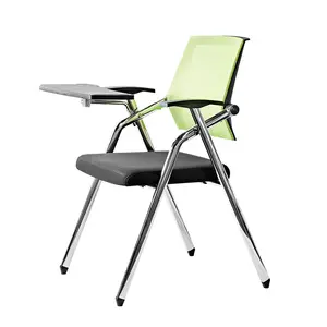 Sillas plegables de plástico para oficina, muebles de oficina, silla de conferencia, de entrenamiento, con tableta de escritura, gran oferta de fábrica