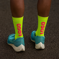 Chaussettes de course en nylon pour cyclisme, compression, séchage rapide, avec logo personnalisé