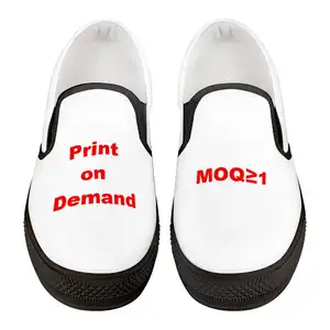 Personalizado negro de goma de los hombres de la lona resbalón en los zapatos de zapatos casuales zapatos de seguridad de imprimir en la demanda de leopardo venta al por mayor