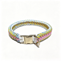 Collier de luxe pour chien en paracorde tressé à la main, collier de sécurité détachable, collier coloré multi-brins en polyester, personnalisable pour animaux de compagnie