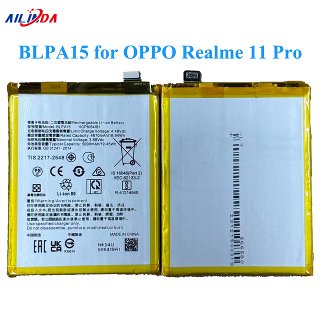 Ilinda Wholesale High Quality Portable 5000mAh BLPA15 Rechargeable Cell Phone Batteries for OPPO Realme 11 Pro