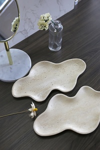Bandeja de Frutas Irregular de Mármol Travertino Stonekocc con Patrón Art <span class=keywords><strong>Deco</strong></span> Grabado, Estilo Antiguo, Decoración para el Hogar - Product Image 5