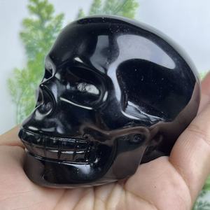 8cm黒曜石クリスタルスカル 手彫り 瞑想用 天然ヒーリングクリスタル その他クリスタルクラフト - Product Image 3