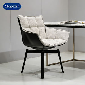 Ensemble de 4 chaises de salle à manger pivotantes en cuir PU moderne de luxe avec siège rotatif pour la maison, le bureau ou l'appartement - Product Image 2