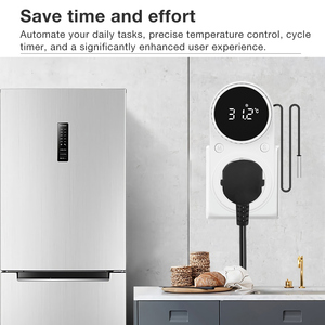 <span class=keywords><strong>Thermostat</strong></span> <span class=keywords><strong>programmable</strong></span> intelligent à affichage numérique <span class=keywords><strong>avec</strong></span> protection contre les fuites, <span class=keywords><strong>prise</strong></span> CA pour coussin chauffant - Product Image 4