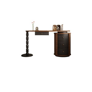 Solid Wood Dressing <b>Table</b> With <b>Mirror</b> And Stool French Retro Style Bedroom Makeup <b>Vanity</b> Storage Cabinet - Product Image 5