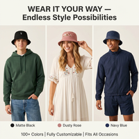 Chapeau Bob Réversible Personnalisé avec Logo Brodé ou Imprimé par Sublimation, Léger et Respirant, Idéal pour l'Été et la Plage – Vente Flash