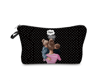 Casual Lovely Cartoon Super Mama Print borsa <span class=keywords><strong>per</strong></span> il trucco pieghevole borsa <span class=keywords><strong>per</strong></span> <span class=keywords><strong>cosmetici</strong></span> <span class=keywords><strong>per</strong></span> mamma e bambino borsa <span class=keywords><strong>per</strong></span> <span class=keywords><strong>cosmetici</strong></span> a trasferimento termico - Product Image 6