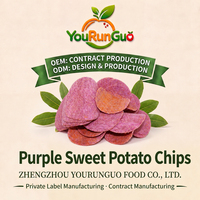 OEM Bulk Paarse Zoete Aardappelchips Gebakken Zout Harde Knapperige Gezonde 100% Natuurlijke Dunne Snack 10kg Klaar om te eten 12 Maanden Houdbaarheid
