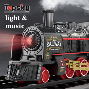 Klassisches Kinder-Elektrozug-Spielzeug Montage-Eisenbahnset Simulationsbatteriebetriebenes Auto Schienenfahrzeug mit Licht und Musik für Kinder aus Kunststoff - Product Image 3