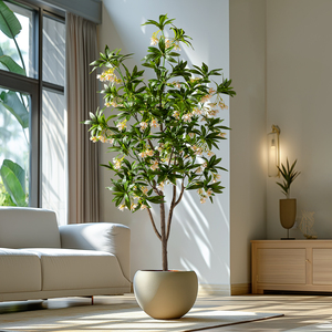 Árbol Artificial de Banyan de Alta Calidad al por Mayor en Maceta de Piedra, Decoración para el Hogar con <span class=keywords><strong>Flores</strong></span>, Planta en Maceta - Product Image 4