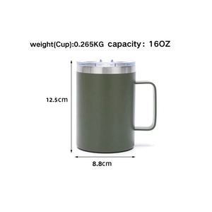 Taza de Café de Acero Inoxidable 304 con Asa, Aislada al Vacío, 12oz 14oz 16oz 24oz, Gran Capacidad, Recubrimiento en Polvo, para Negocios - Product Image 3