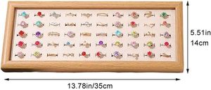 Bandeja Exhibidora de Joyería y Anillos con Marco de MDF y Material de Terciopelo Suave con Patrón de Madera en Verde, Azul, Blanco, Rosa y Gris, Precio Económico al por Mayor - Product Image 5
