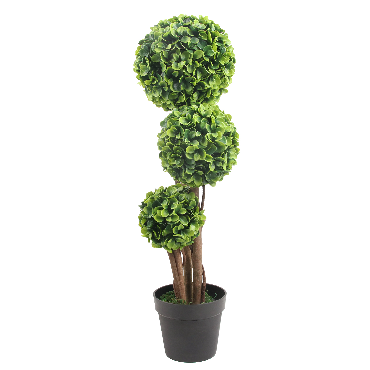 Artificial Triple Ball Boxwood Topiary Tree 90 cm
