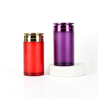 Flacon de pilules en PS de couleur mate avec bouchon en métal électroplaqué, pot vide pour capsules, comprimés, vitamines, emballage de compléments alimentaires