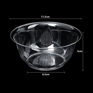 Disposable Wavy Design Clear Shallow Kitchen Large Micro Oven Custom Plastic Bowl Salad Packaging Plastic Bowl