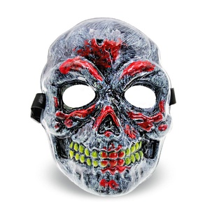 <span class=keywords><strong>Maschera</strong></span> in PVC a forma di teschio <span class=keywords><strong>horror</strong></span> di Halloween <span class=keywords><strong>con</strong></span> effetto luminoso, design vampiro nero per feste e cosplay - Product Image 2