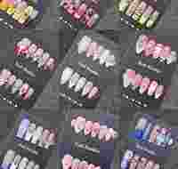 Faux ongles carrés réutilisables faits à la main, à presser, style aléatoire