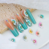 Acrylique Fleur Nail Art Décoration Mixte Diy Kawaii Nail Charms Résine 3D Charms Fait À La Main Fleurs pour Ongles