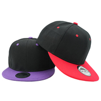 Gorras de Béisbol Snapback Personalizadas al por Mayor, de Sarga de Algodón de Dos Tonos, 6 Paneles, Visera Plana, Ajustables, con Bordado 3D, Estilo Hip Hop, para Hombre y Mujer
