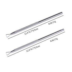 Highquality Stainless Steel Triangle Cuticle <strong>Pusher</strong> and Scraper Nail Polish and Nail Art Remover Tool for Gel Nail Removal - Product Image 5