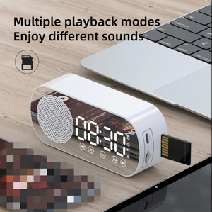 Nouvelle Enceinte de Bureau Multifonctionnelle avec Horloge, Radio FM, Réveil, Son HD, Écran Miroir et Prise en Charge Carte TF pour Chambre à Coucher (Vente en Gros) - Product Image 6