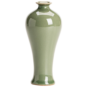 Retro Ceramics <b>Mini</b> <b>Vase</b> Green Glaze Tabletop Decor For Living Room And Tea Ceremony - Product Image 5