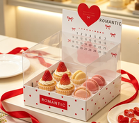 Boîte d'emballage pour décoration de gâteau de la Saint-Valentin 2.14, boîte à gâteau, boîte à gobelets, insert de boîte cadeau portable en forme de cœur d'amour expressif pour couple 2026