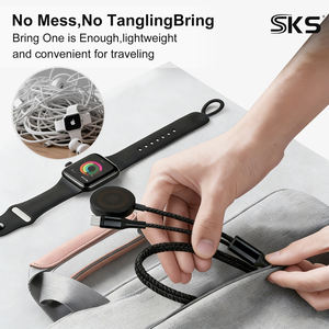 Câble de charge rapide PD 60W 2 en 1 C vers C, <span class=keywords><strong>chargeur</strong></span> sans fil 2,5W pour <span class=keywords><strong>montre</strong></span>, iPhone 15/16, téléphones Android et imprimante - Product Image 4