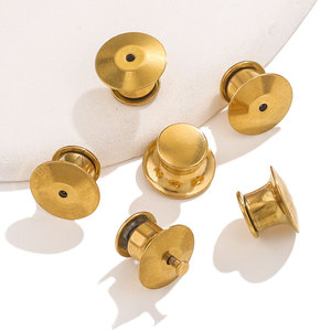 Breloques à tête plate |   Accessoires de maroquinerie et de couture en acier inoxydable plaqué or 18 carats pour sacs en cuir, chapeaux et vêtements, avec clous à capuchon pour la création de bijoux DIY - Product Image 2