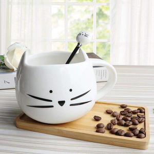 Taza de Cerámica Europea Simple en Oferta, Linda Taza de Agua con Cara de Gato, Tazas y Platillos de Té con Dibujos Animados de Gatos - Product Image 4